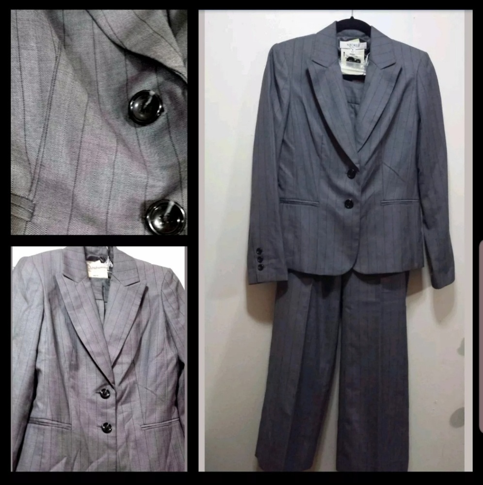 Nine West Gray Neo Pin Striped 2 pc Suit 4